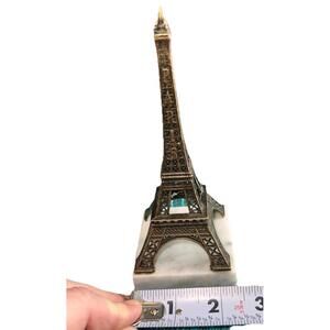 VTG 1980s Metal Eiffel Tower Statue Figurine on Marble Base Paris